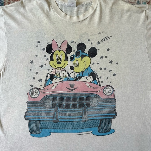 Vintage Disney Mickey And Minnie Mouse Drive In T-shirt Size XL - Picture 3 of 11